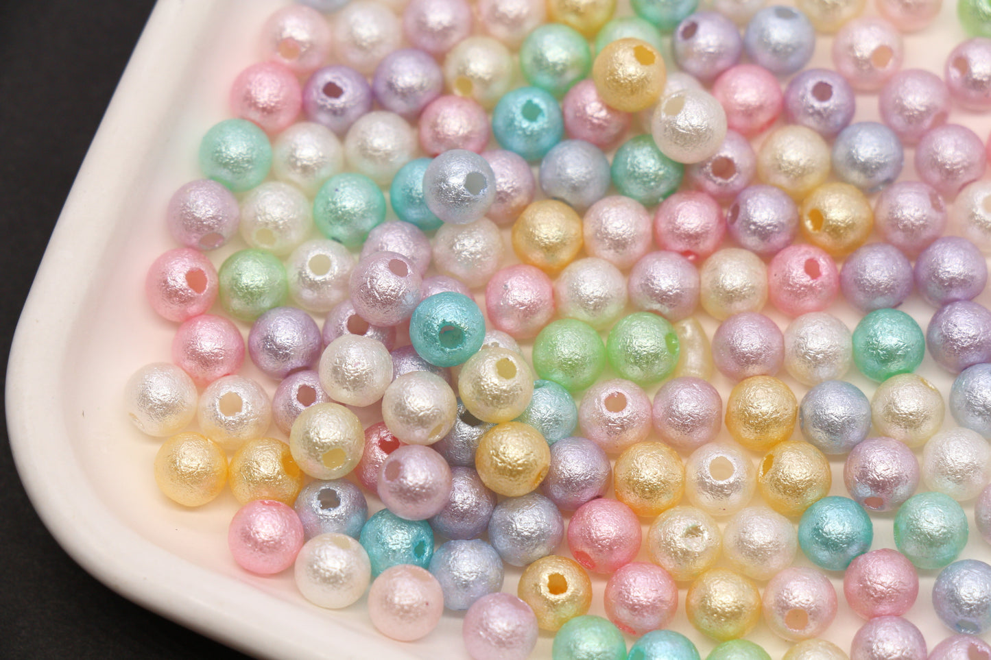 6mm Pearlized Acrylic Wrinkle Beads Mix #3977
