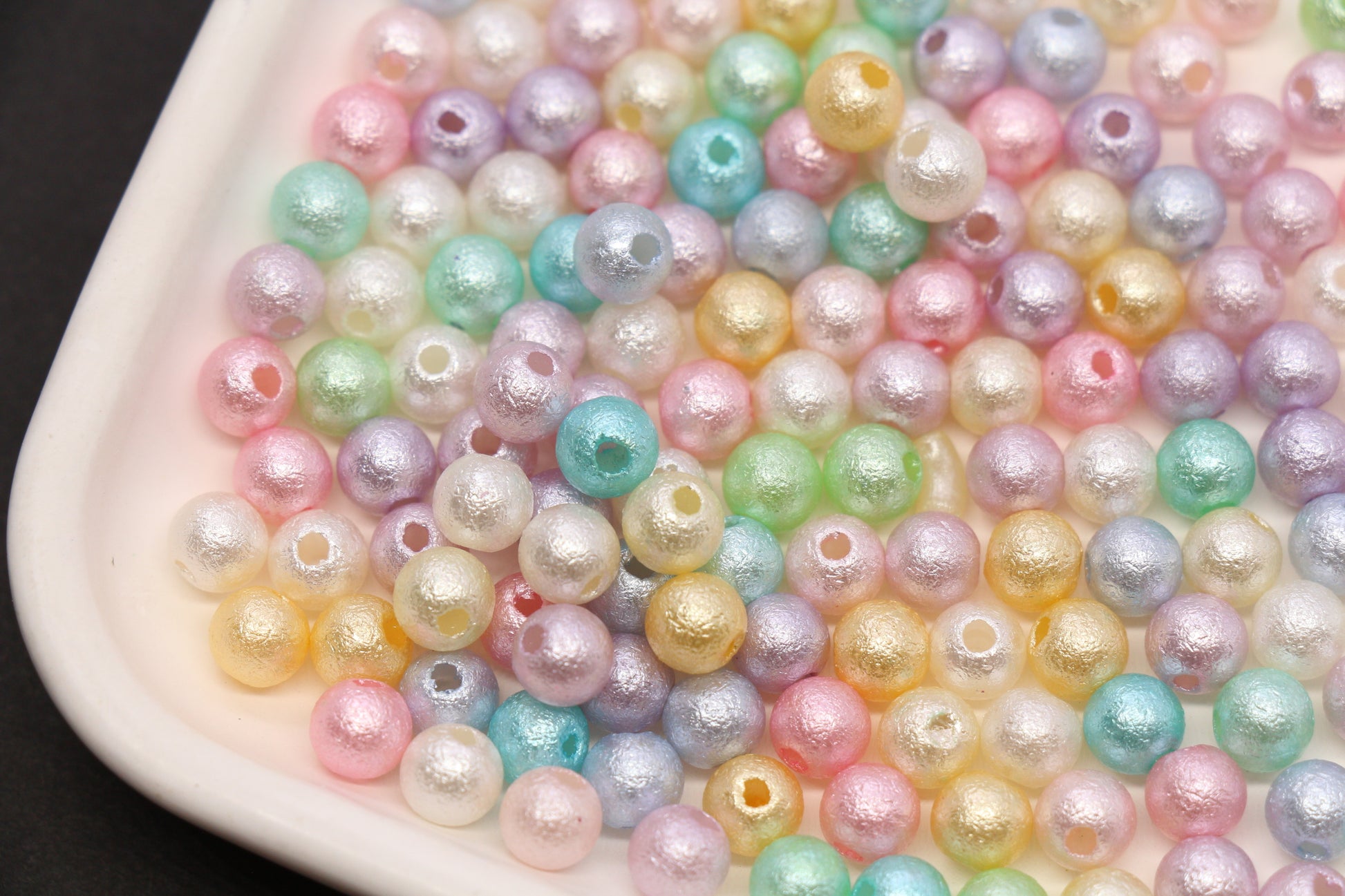 6mm Pearlized Acrylic Wrinkle Beads Mix #3977
