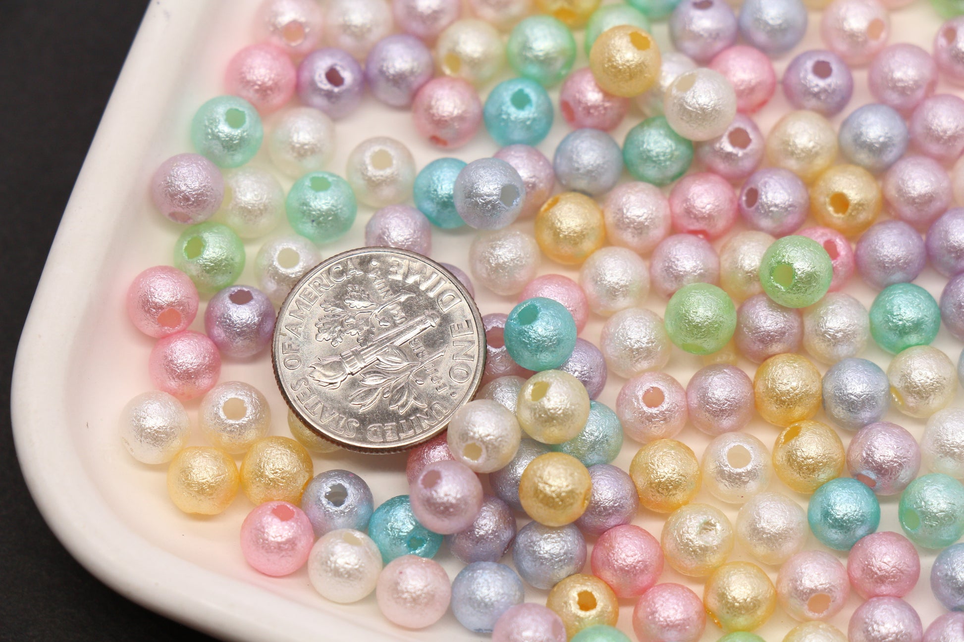 6mm Pearlized Acrylic Wrinkle Beads Mix #3977