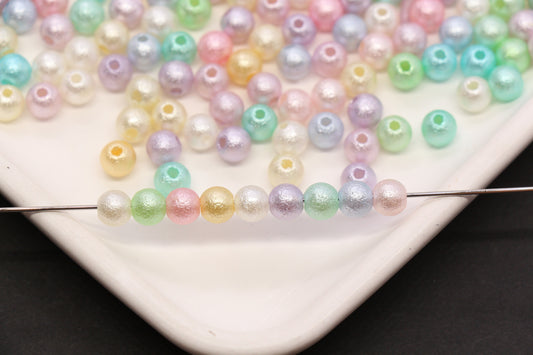 6mm Pearlized Acrylic Wrinkle Beads Mix #3977