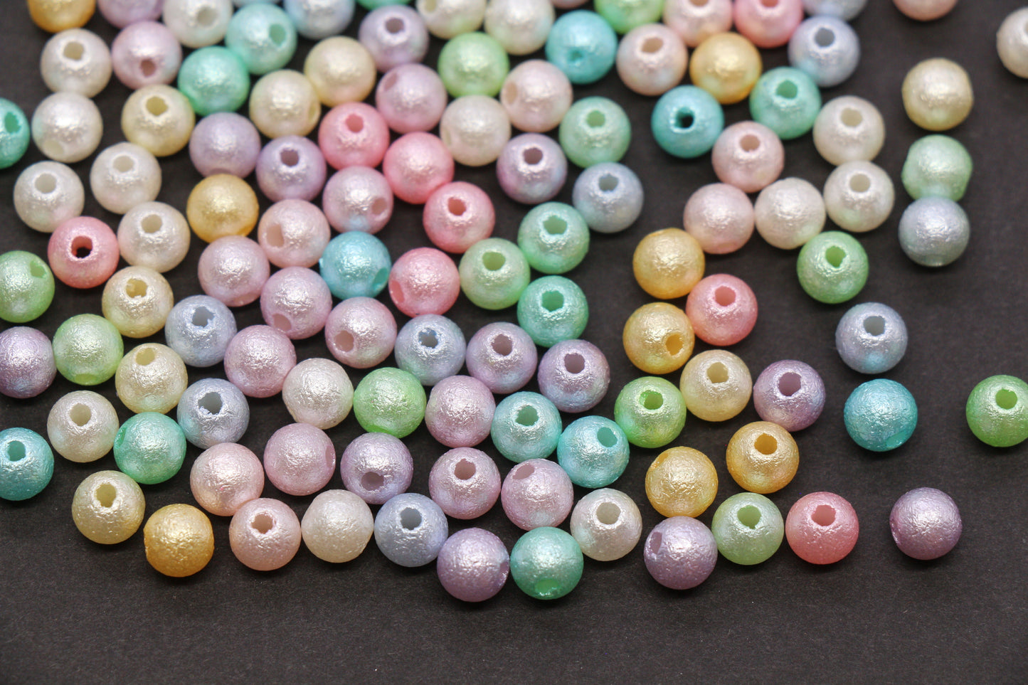 6mm Pearlized Acrylic Wrinkle Beads Mix #3977