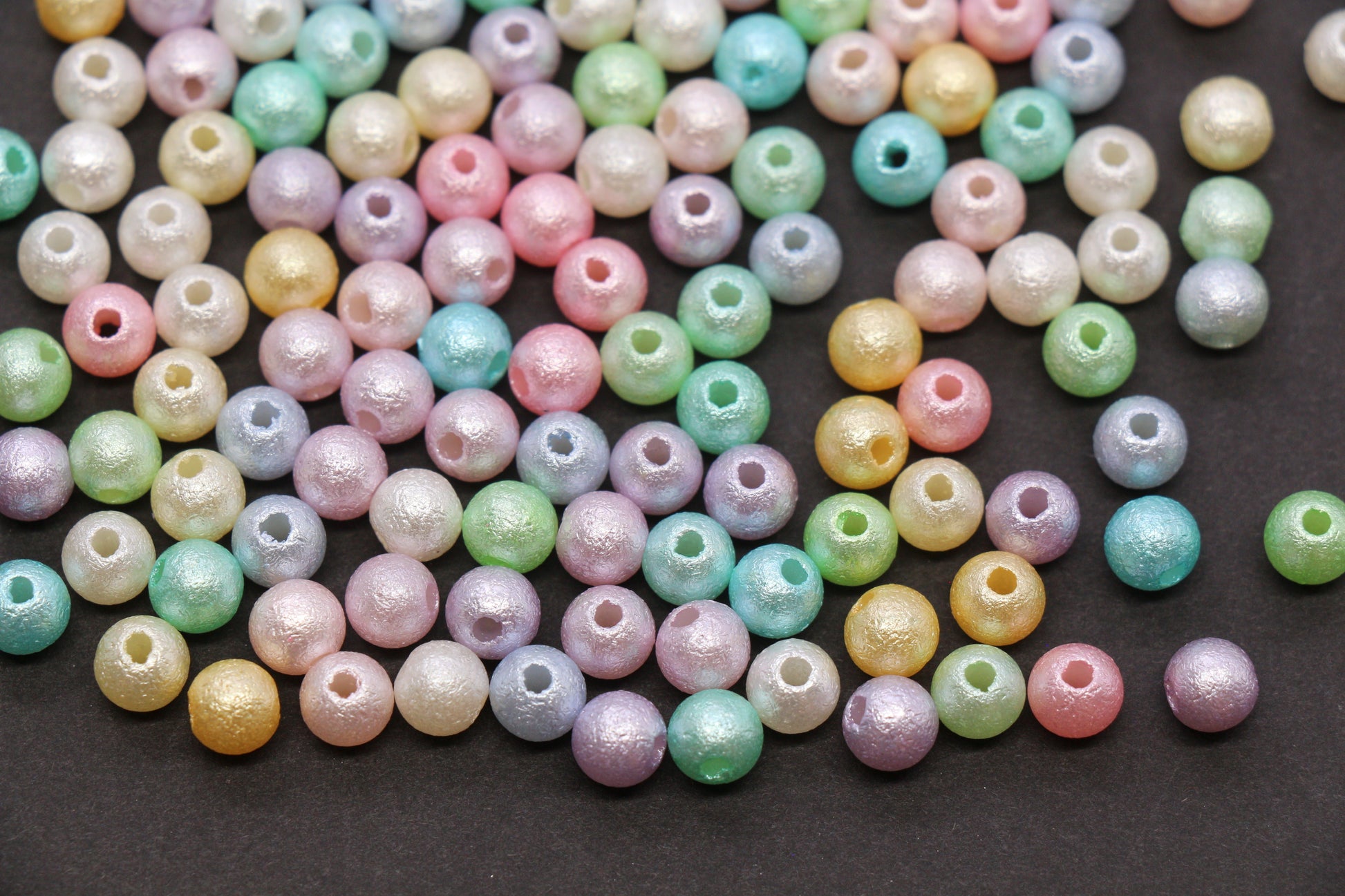 6mm Pearlized Acrylic Wrinkle Beads Mix #3977