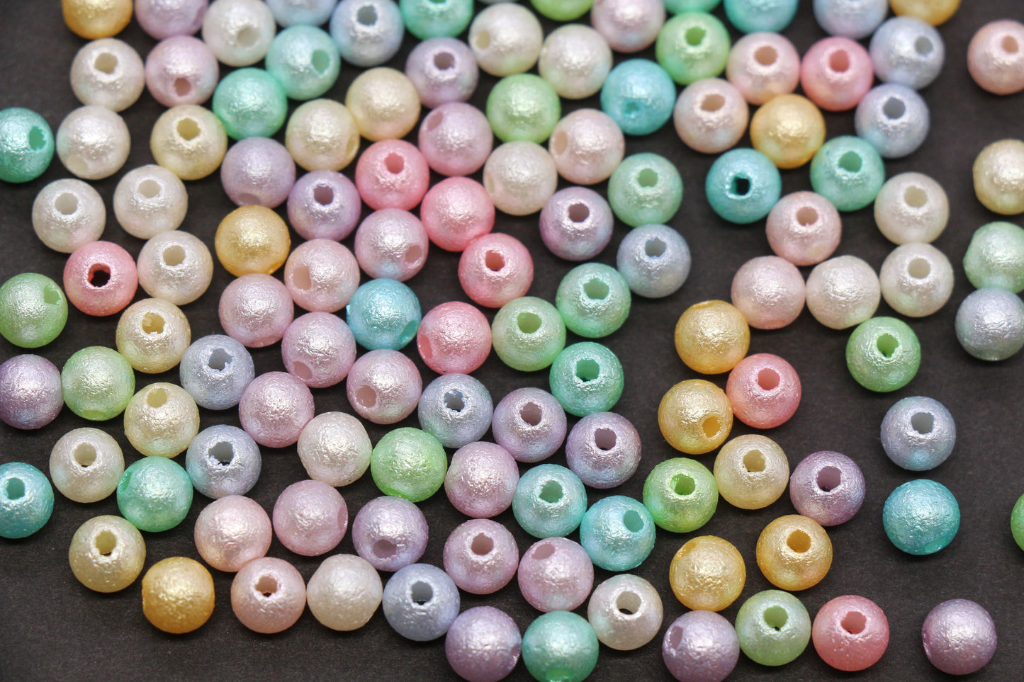 6mm Pearlized Acrylic Wrinkle Beads Mix #3977