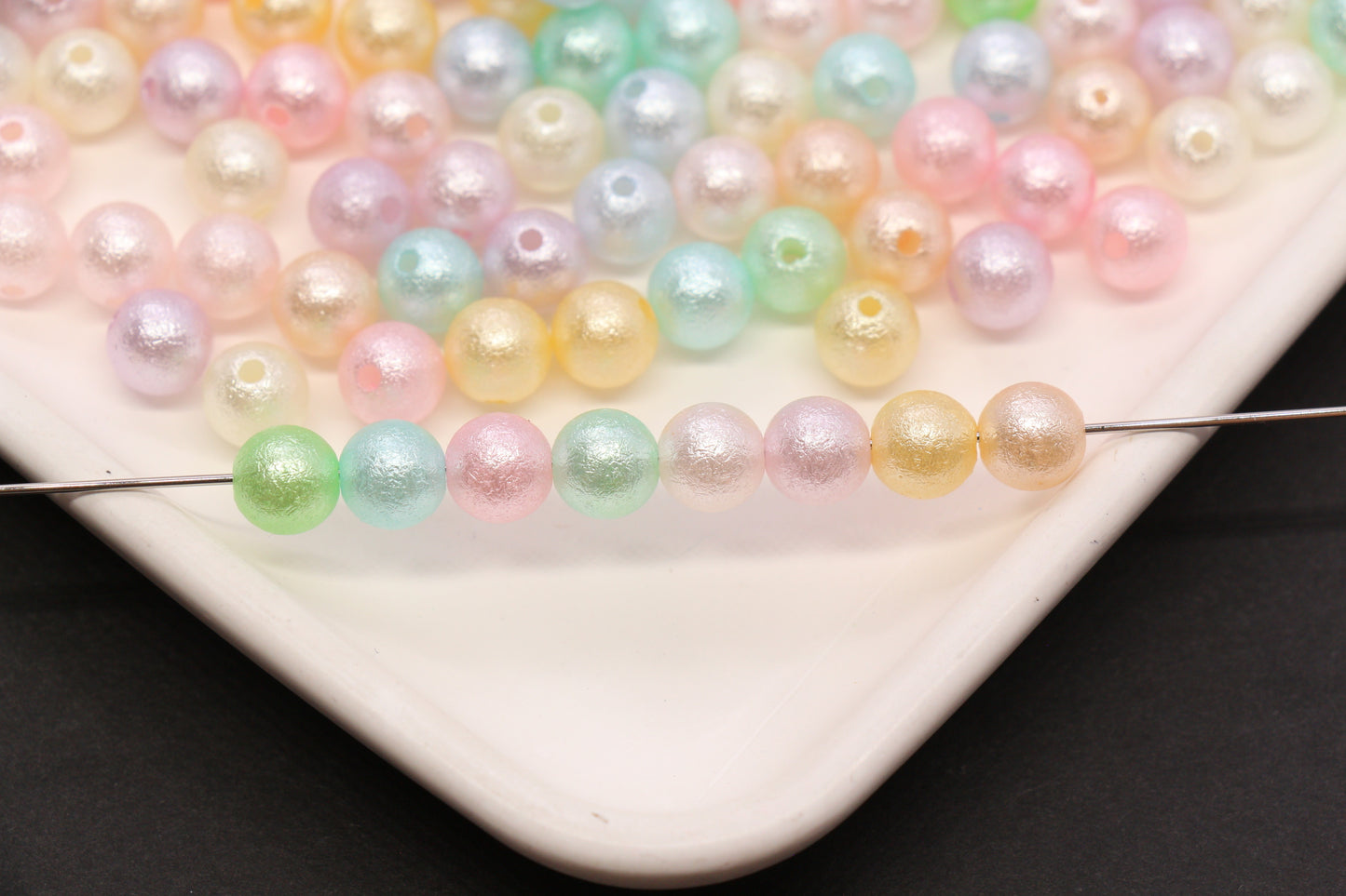 8mm Pastel Pearlized Wrinkle Beads Mix #3976