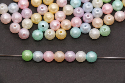 8mm Pastel Pearlized Wrinkle Beads Mix #3976