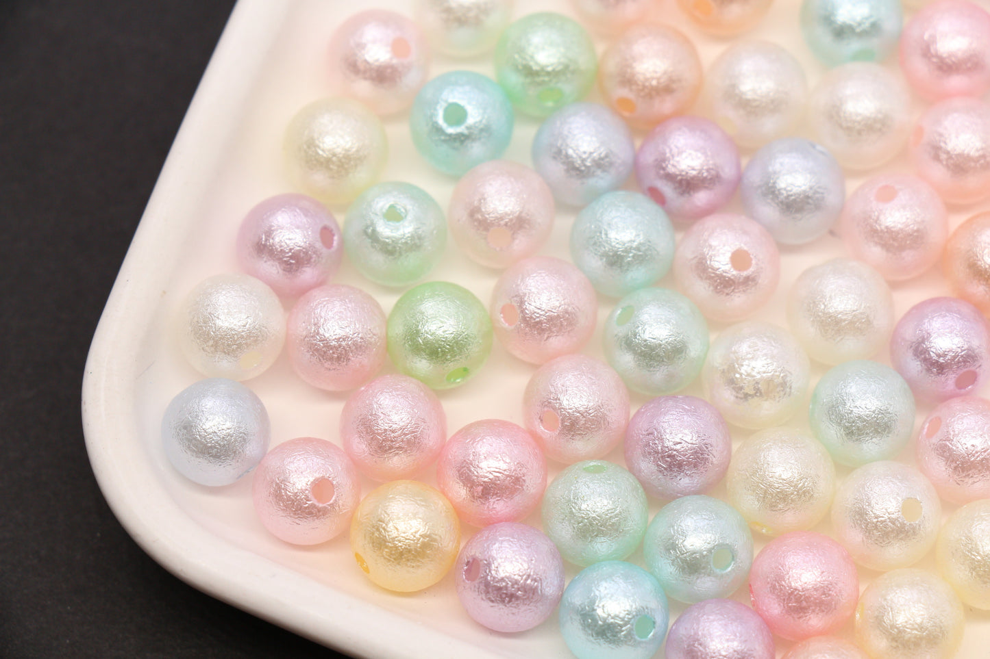 10mm Pearlized Acrylic Wrinkle Beads Mix #3975