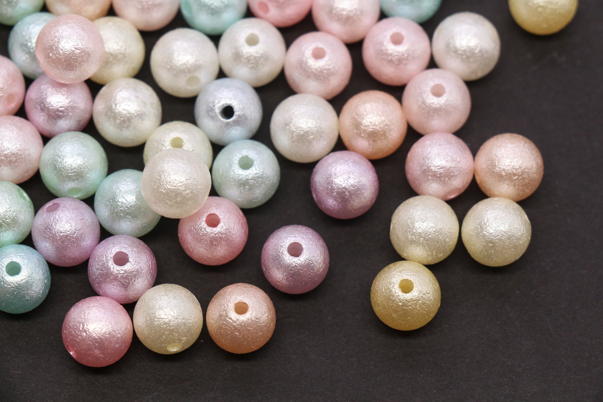 10mm Pearlized Acrylic Wrinkle Beads Mix #3975