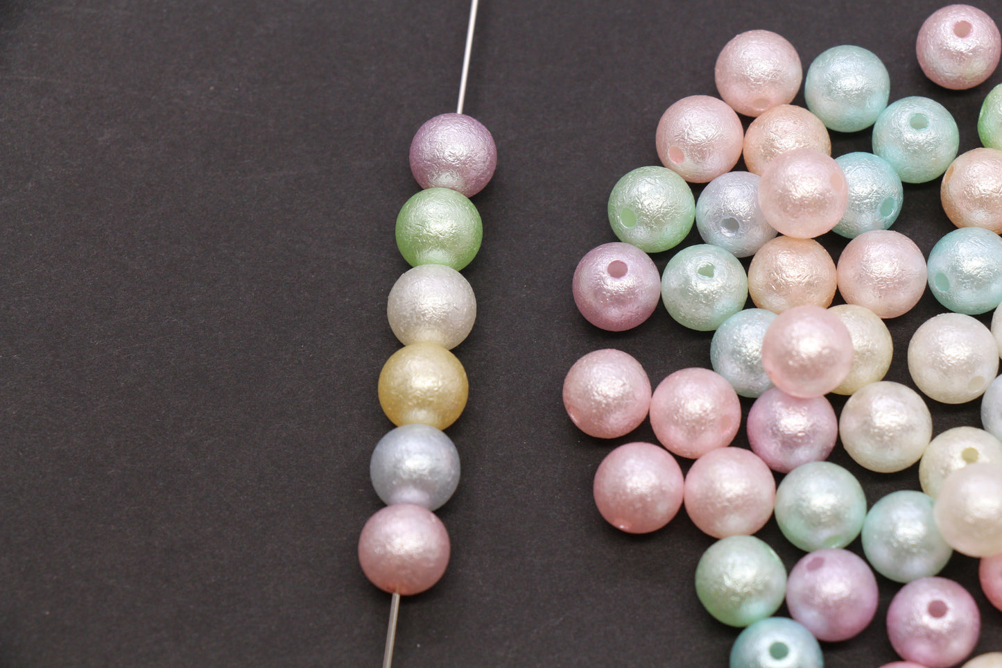 10mm Pearlized Acrylic Wrinkle Beads Mix #3975
