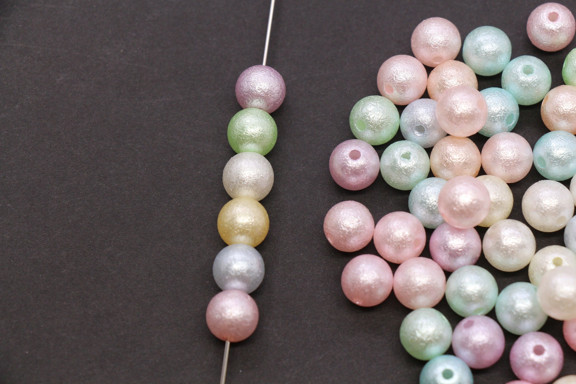 10mm Pearlized Acrylic Wrinkle Beads Mix #3975