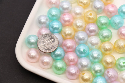 12mm Pastel Pearl Acrylic Wrinkle Beads Mix #3974