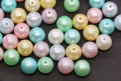 12mm Pastel Pearl Acrylic Wrinkle Beads Mix #3974