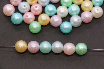 12mm Pastel Pearl Acrylic Wrinkle Beads Mix #3974