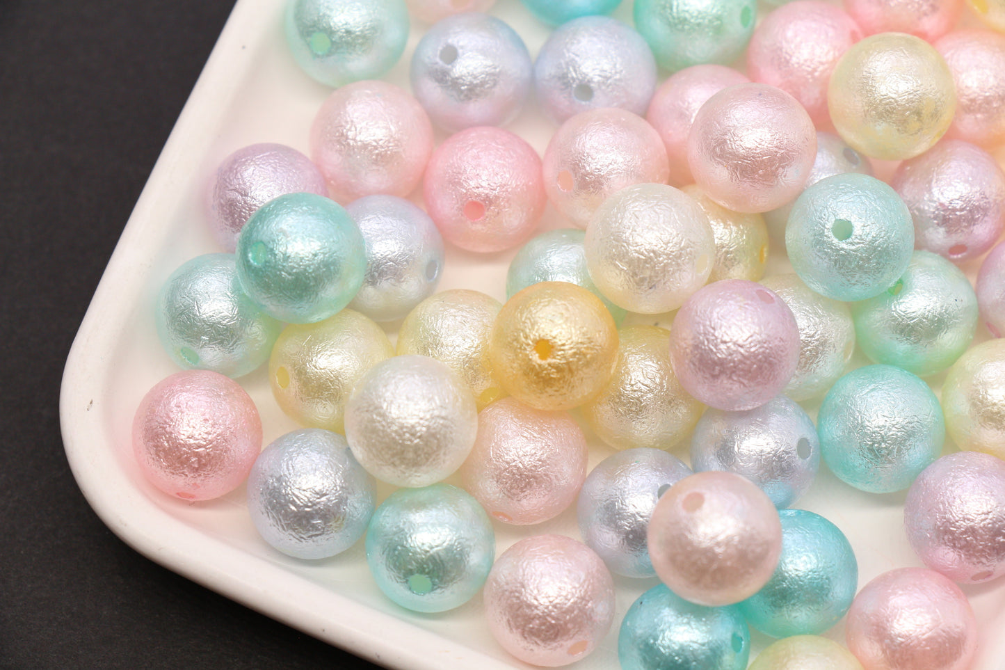 14mm Pearlized Acrylic Wrinkle Beads Mix #3973