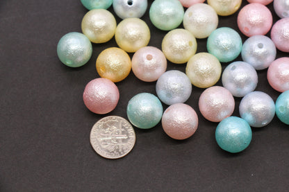 14mm Pearlized Acrylic Wrinkle Beads Mix #3973