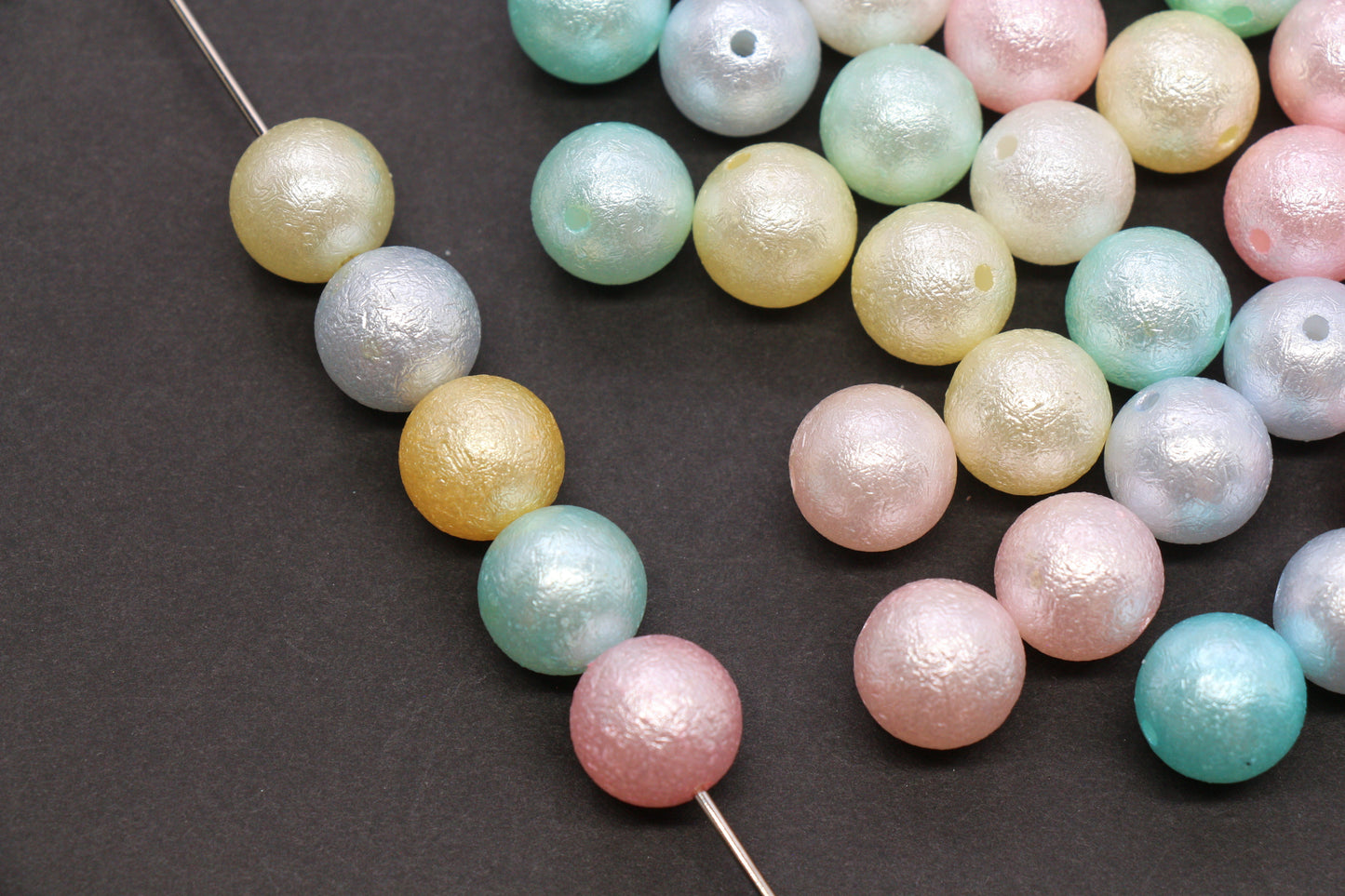 14mm Pearlized Acrylic Wrinkle Beads Mix #3973