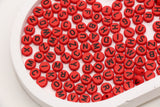 7mm Red Acrylic Letter Beads #45