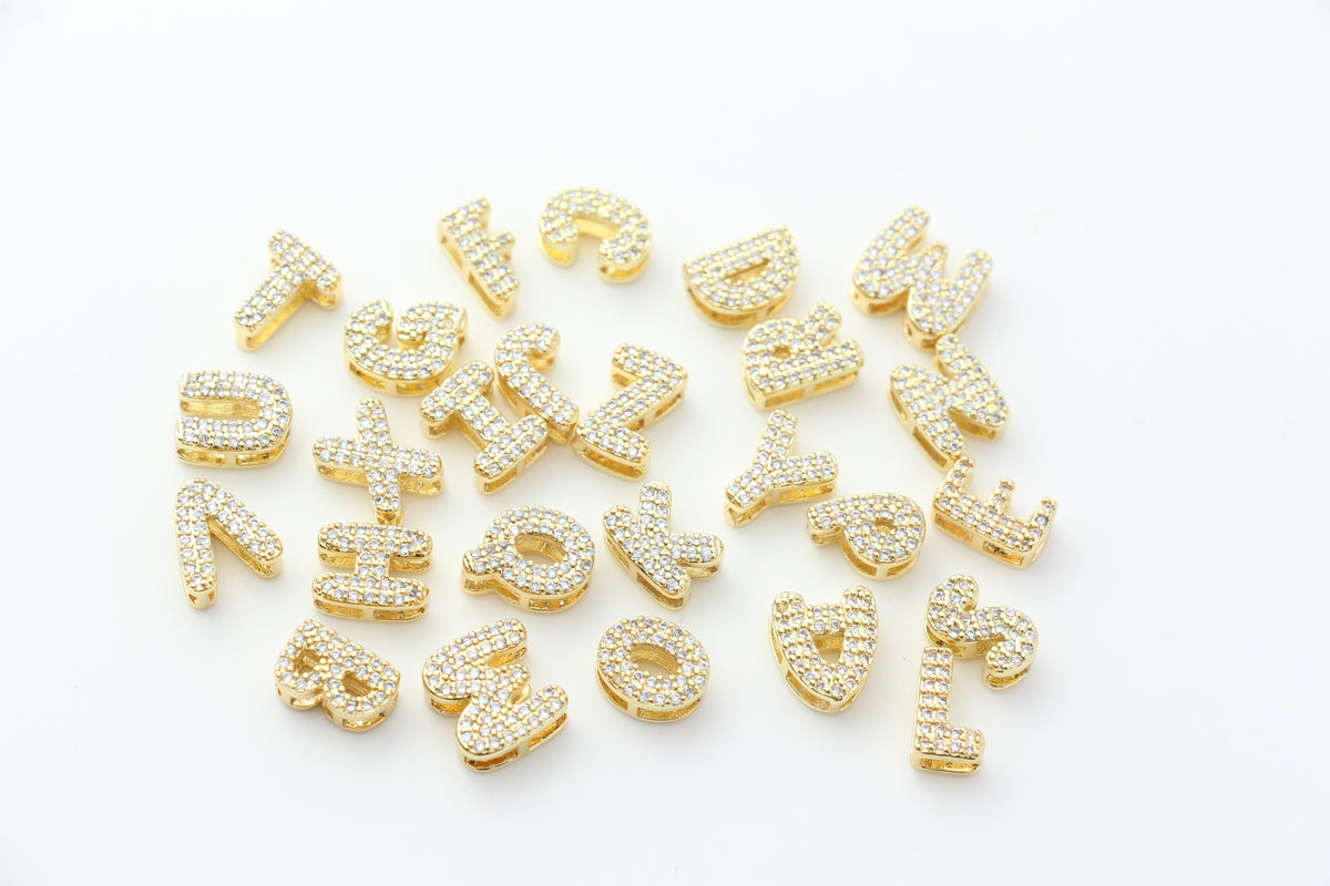 Gold Plated CZ Initial Charm