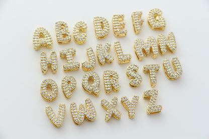 Gold Plated CZ Initial Charm