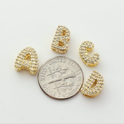 Gold Plated CZ Initial Charm