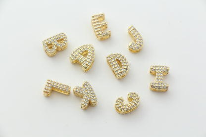 Gold Plated CZ Initial Charm