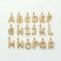 18K Gold Plated Puffy Initial Charm, Copper Letter Pendant