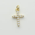 Gold CZ Cross Charm