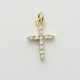 Gold CZ Cross Charm