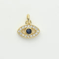 Gold Blue CZ Evil Eye Charm