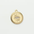 Gold Evil Eye Medallion Charm