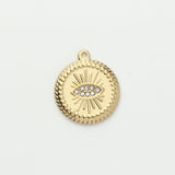 Gold Evil Eye Medallion Charm