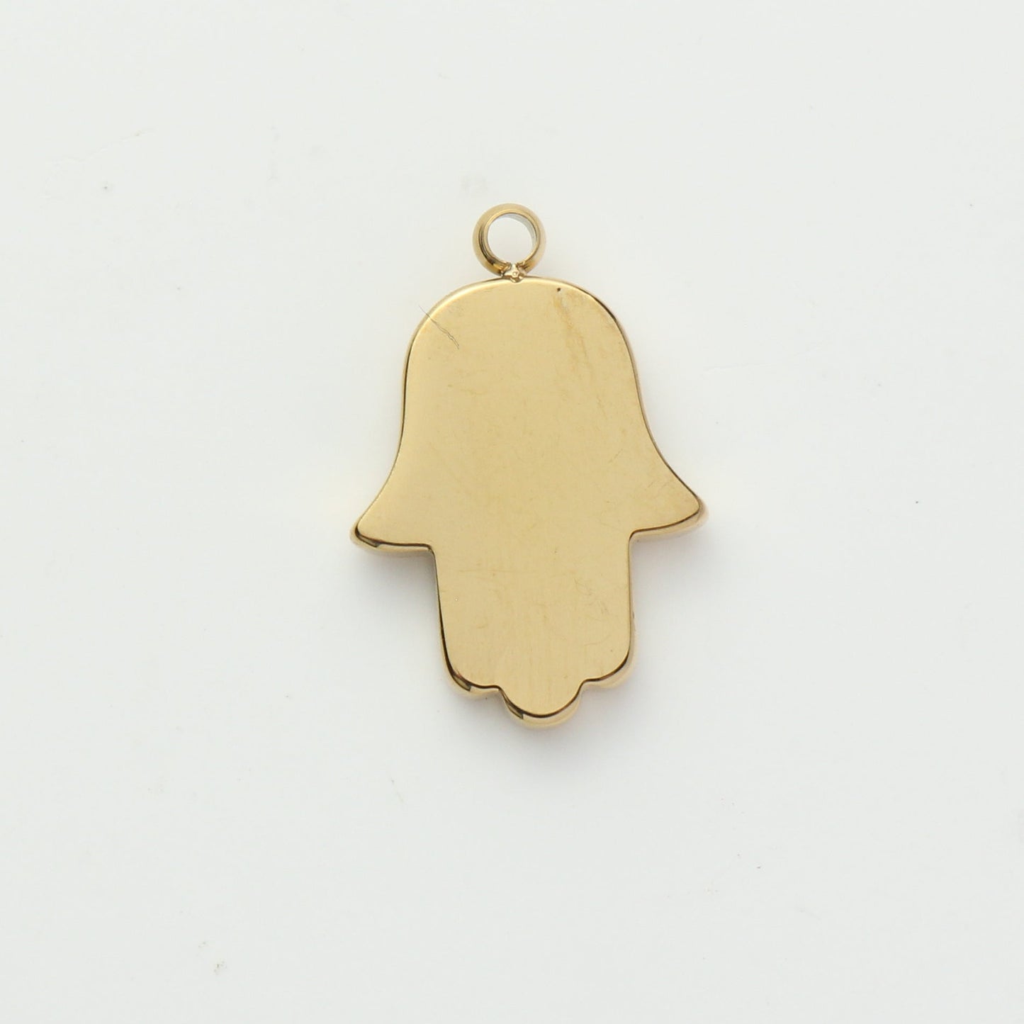 Gold CZ Hamsa Hand Evil Eye Charm