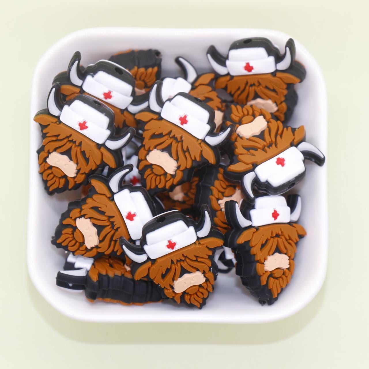 Highland Cow - Police silicone focal beads for pens and keychains, view 5
