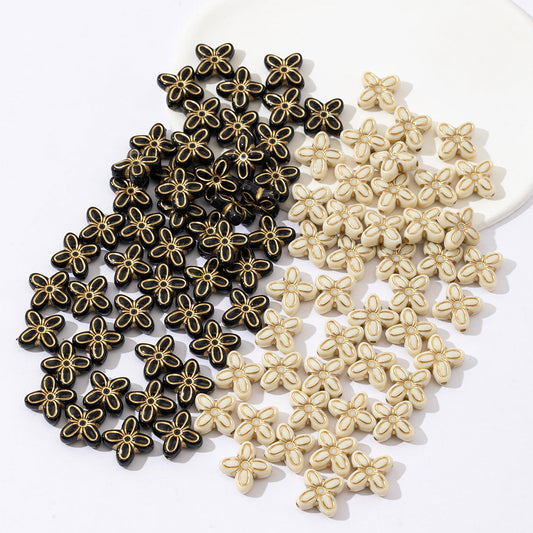 Vintage Gold Flower Beads