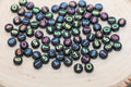7mm Black Neon Acrylic Number Beads