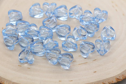 Transparent Acrylic Heart Beads, Plastic Heart Shape Beads, Vertical Hole Hearts #2845