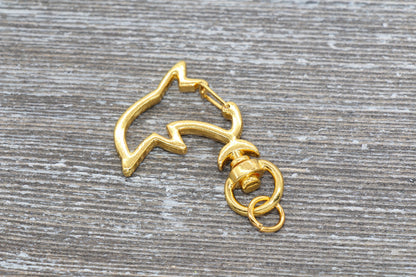 5 Dolphin Clasp Key Chain, Dolphin Swivel Clasp Key Rings, Dolphin Lobster Swivel Clasp, Available in Gold, Silver, Light Gold Key Chain