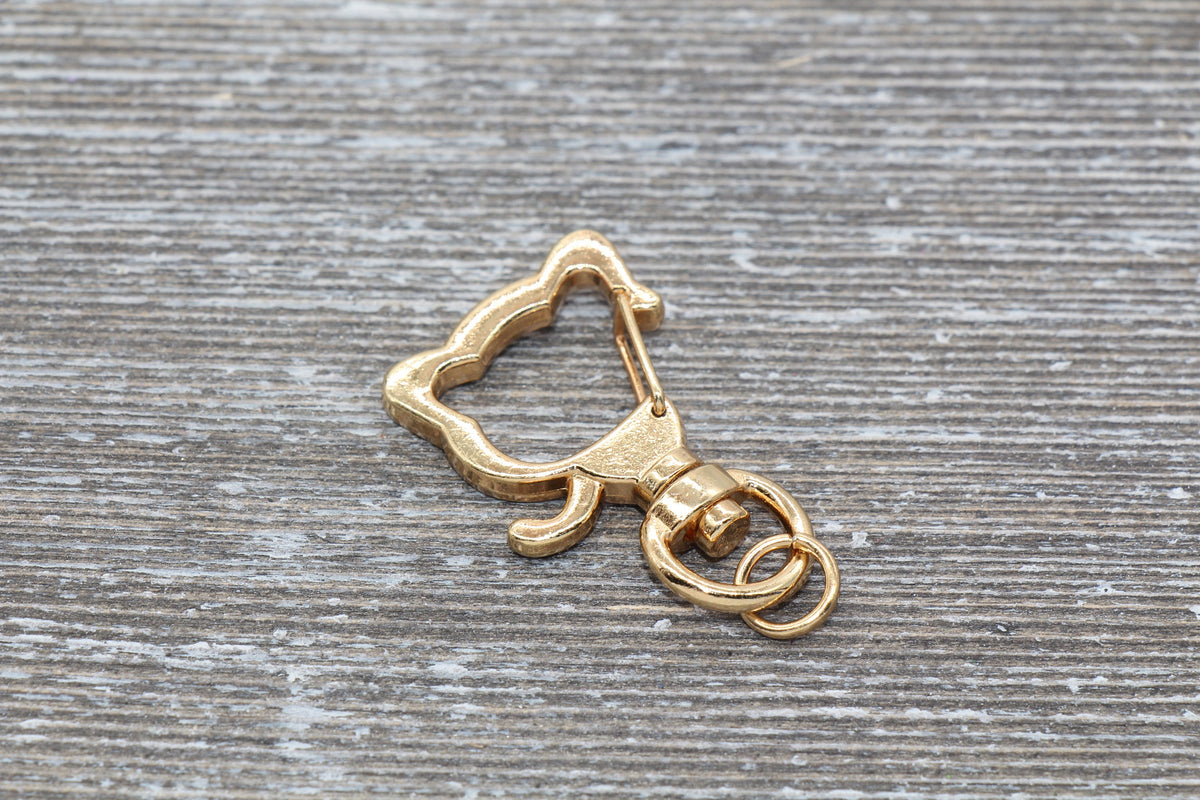 5 Dog Shape Clasp Key Chain, Dog Puppy Swivel Clasp Key Rings, Dog Lobster Swivel Clasp, Available in Gold, Silver, Rose Gold Light Gold