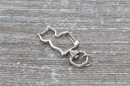 5 Cat Clasp Key Chain, Cat Shape Swivel Clasp Key Rings, Cat Lobster Swivel Clasp, Available in Gold, Silver, Rose Gold, Light Gold