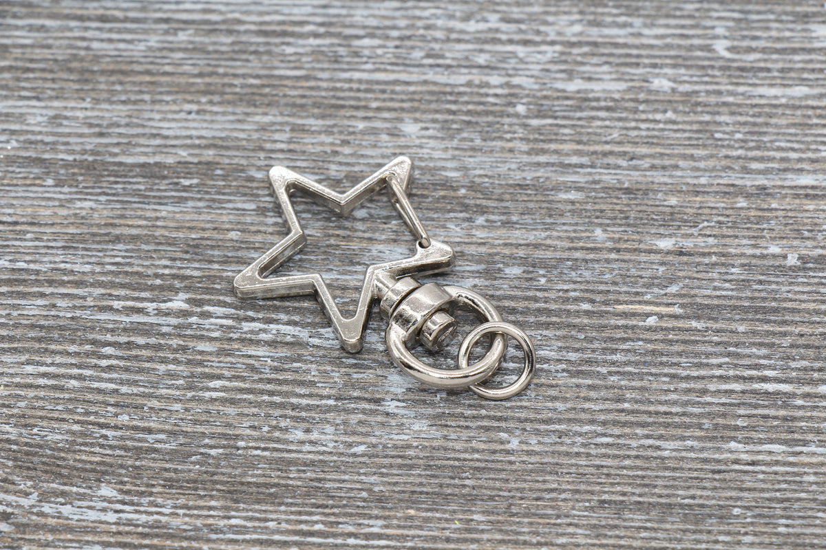 5 Star Clasp Key Chain, Star Swivel Clasp Key Rings, Star Lobster Swivel Clasp, Available in Gold, Silver, Rose Gold, Light Gold
