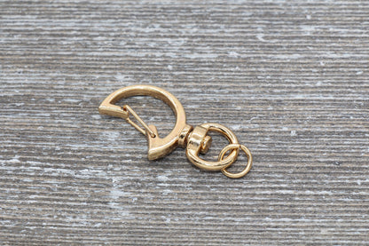 5 Moon Clasp Key Chain, Moon Shape Swivel Clasp Key Rings, Moon Lobster Swivel Clasp, Available in Silver, Rose Gold, Gold, Light Gold