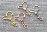 5 Heart Clasp Key Chain, Heart Key Rings, Heart Lobster Swivel Clasp, Gold, Silver, Rose Gold, Light Gold Key Chain