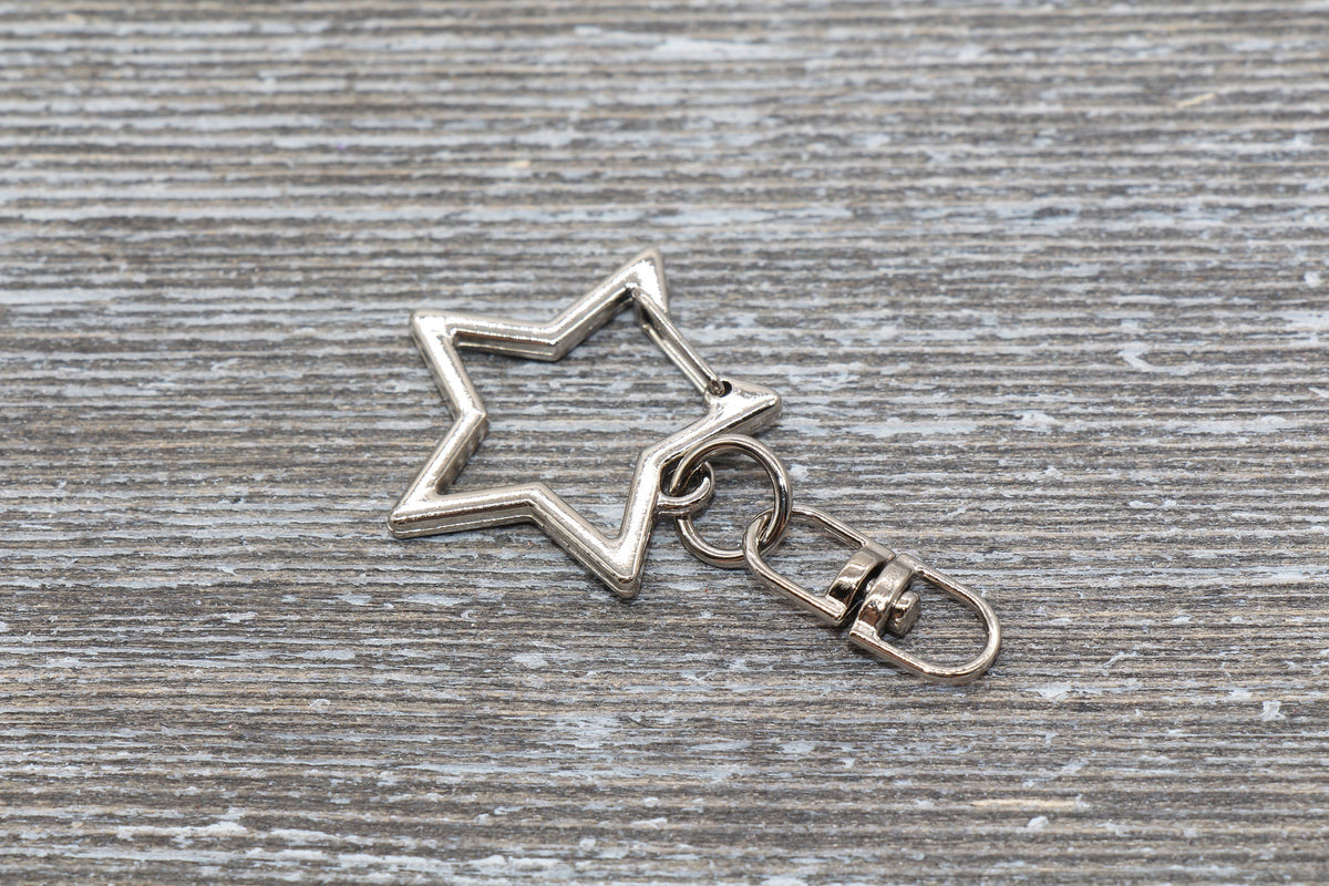 5 Star Clasp Key Chain, Star Key Rings, Star Lobster Swivel Clasp, Gold, Silver, Rose Gold, Light Gold Key Chain
