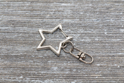 5 Star Clasp Key Chain, Star Key Rings, Star Lobster Swivel Clasp, Gold, Silver, Rose Gold, Light Gold Key Chain