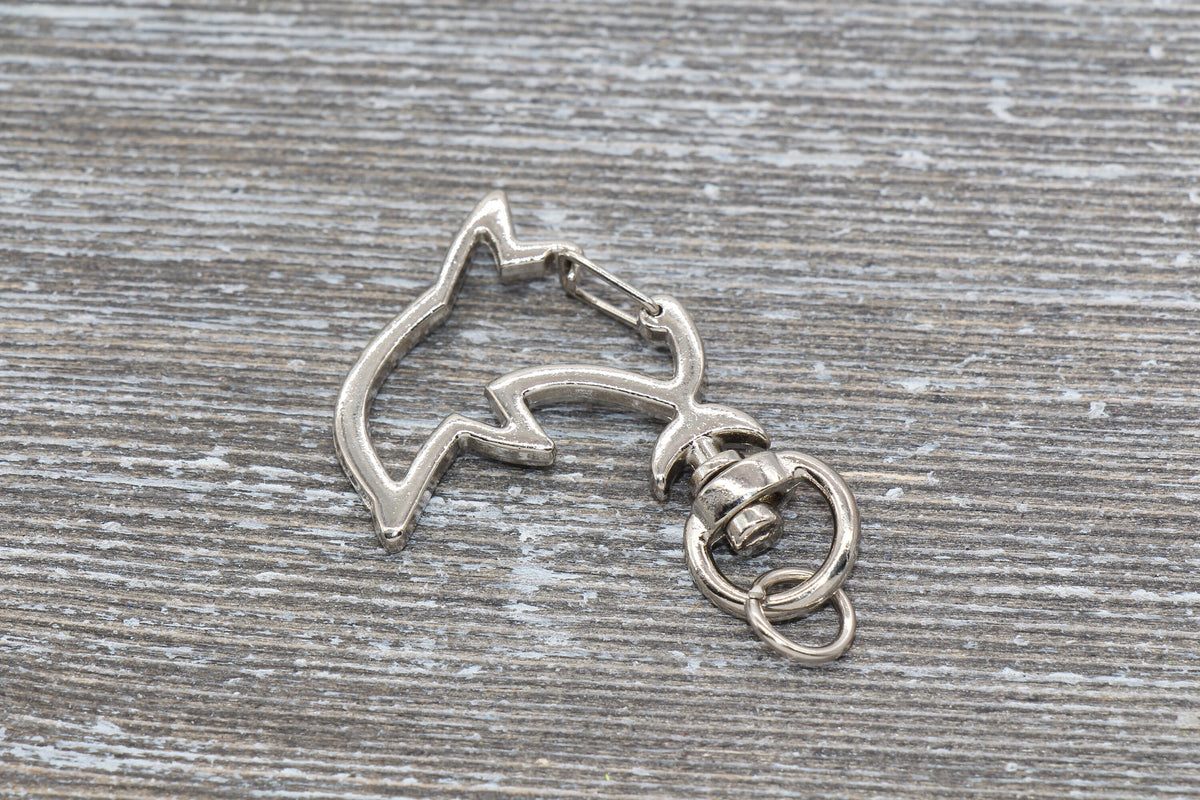 5 Dolphin Clasp Key Chain, Dolphin Swivel Clasp Key Rings, Dolphin Lobster Swivel Clasp, Available in Gold, Silver, Light Gold Key Chain
