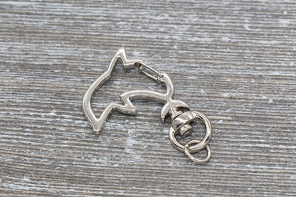 5 Dolphin Clasp Key Chain, Dolphin Swivel Clasp Key Rings, Dolphin Lobster Swivel Clasp, Available in Gold, Silver, Light Gold Key Chain