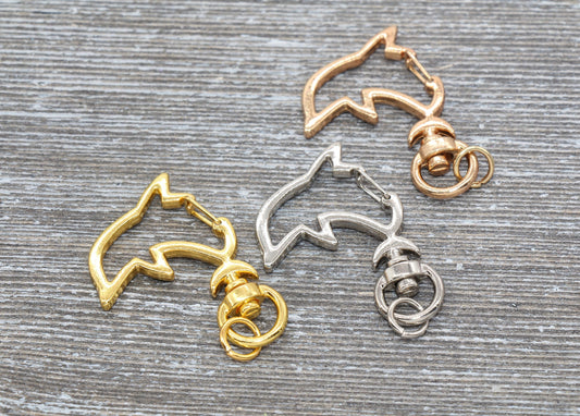 5 Dolphin Clasp Key Chain, Dolphin Swivel Clasp Key Rings, Dolphin Lobster Swivel Clasp, Available in Gold, Silver, Light Gold Key Chain
