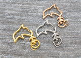 5 Dolphin Clasp Key Chain, Dolphin Swivel Clasp Key Rings, Dolphin Lobster Swivel Clasp, Available in Gold, Silver, Light Gold Key Chain