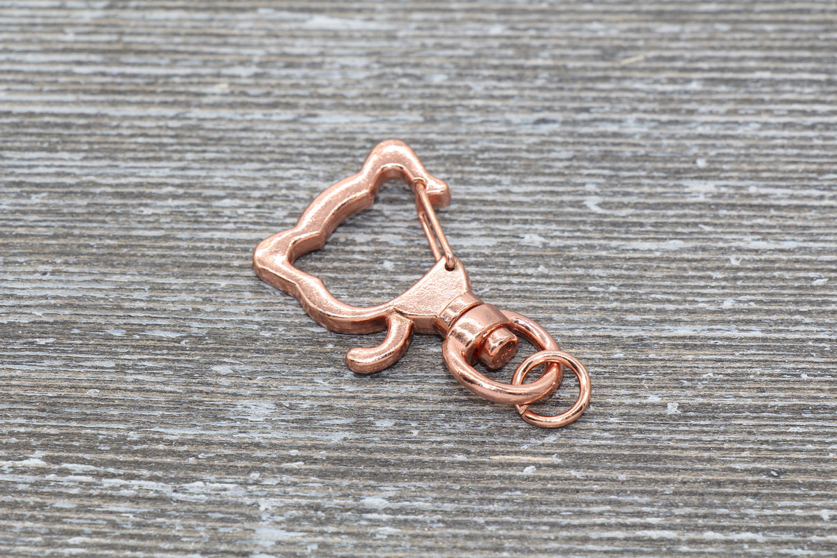 5 Dog Shape Clasp Key Chain, Dog Puppy Swivel Clasp Key Rings, Dog Lobster Swivel Clasp, Available in Gold, Silver, Rose Gold Light Gold