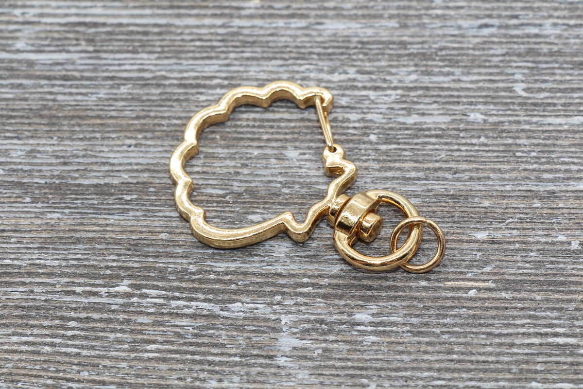 5 Shell Clasp Key Chain, Sea Shell Swivel Clasp Key Rings, Sea Shell Lobster Swivel Clasp, Available in Gold, Silver, Rose Gold Light Gold