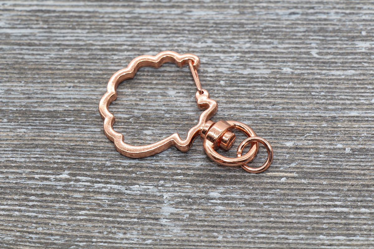 5 Shell Clasp Key Chain, Sea Shell Swivel Clasp Key Rings, Sea Shell Lobster Swivel Clasp, Available in Gold, Silver, Rose Gold Light Gold